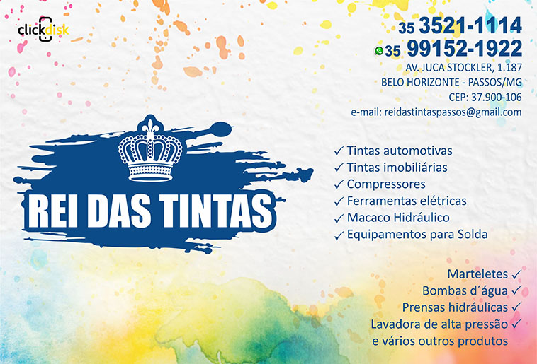 Banner REI DAS TINTAS